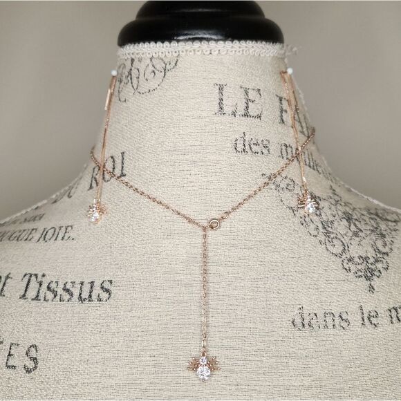 Rhinestone Spider Necklace Earrings - Picture 1 of 6